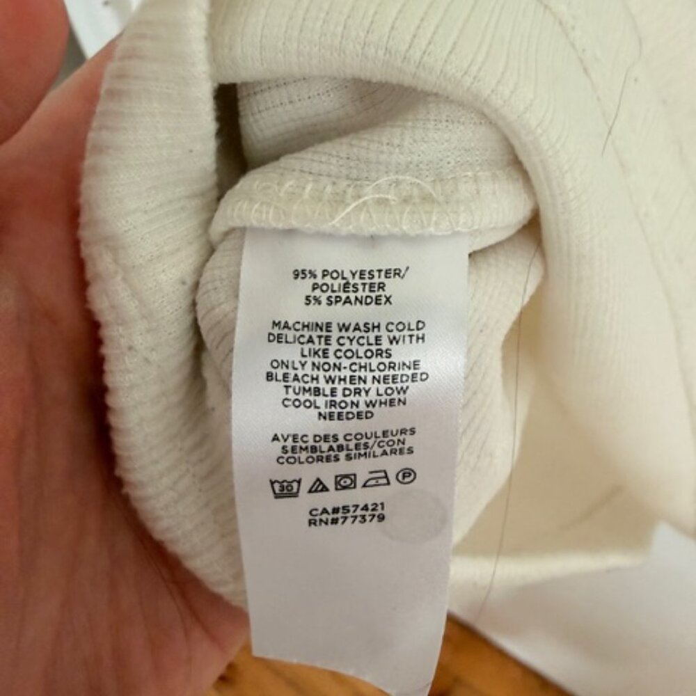 Ann Taylor Factory Cream Sleeveless Blouse with Bow Accent Large - Picture 6 of 7